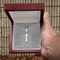 To My Awesome Dad | Personalized Steel Cross Necklace on Cuban Chain