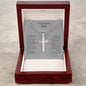 To My Awesome Dad | Personalized Steel Cross Necklace on Cuban Chain