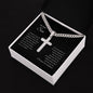 My Dear Son | I Love You | Artisan Cross Necklace on Cuban Chain