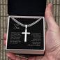 My Dear Son | I Love You | Artisan Cross Necklace on Cuban Chain