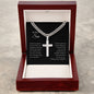 My Dear Son | I Love You | Artisan Cross Necklace on Cuban Chain