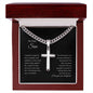 My Dear Son | I Love You | Artisan Cross Necklace on Cuban Chain