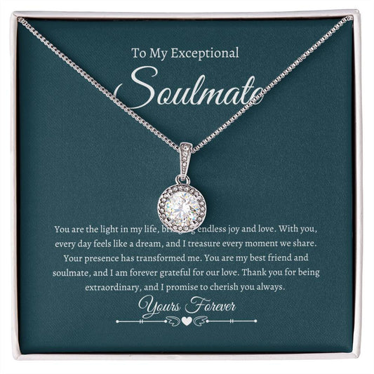 To My Exceptional Soulmate | Yours Forever | Eternal Hope Necklace (Luxury Box w/ LED)