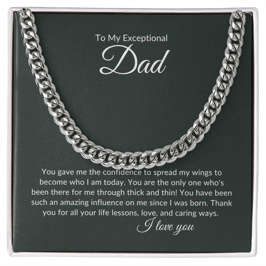 To My Exceptional Dad | I Love You | Cuban Link Chain