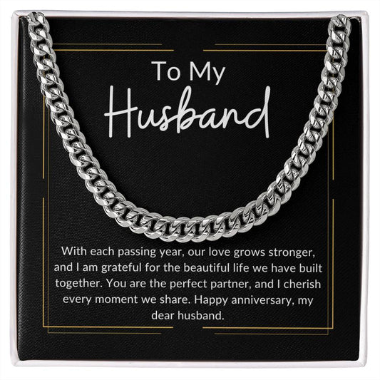 To My Husband | Love Grows Stronger | Cuban Link Chain