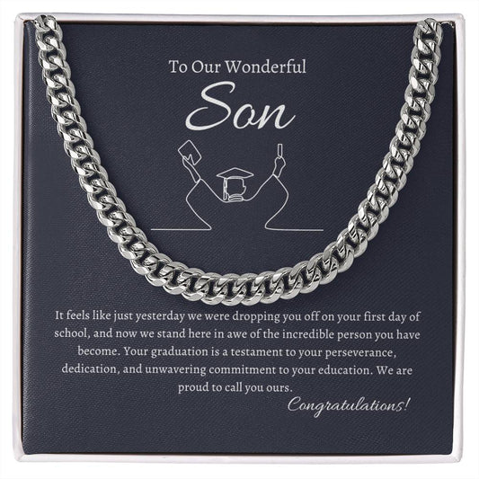 To Our Wonderful Son | Congratulations | Cuban Link Chain