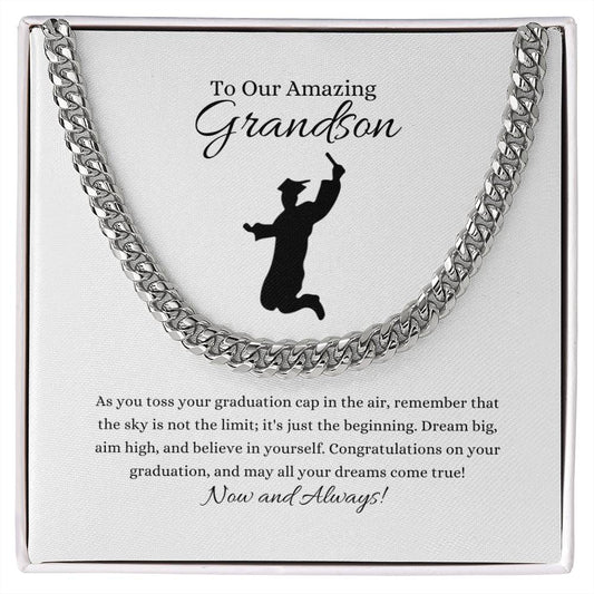 To Our Amazing Grandson | Now & Always | Cuban Link Chain