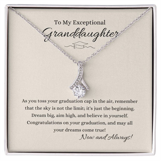 To My Exceptional Granddaughter | Congratulations | Alluring Beauty Necklace