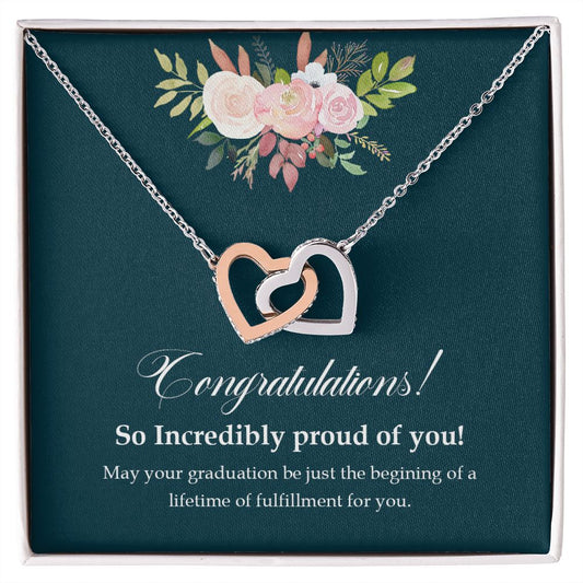 For Graduation | Congratulations | Interlocking Hearts Necklace