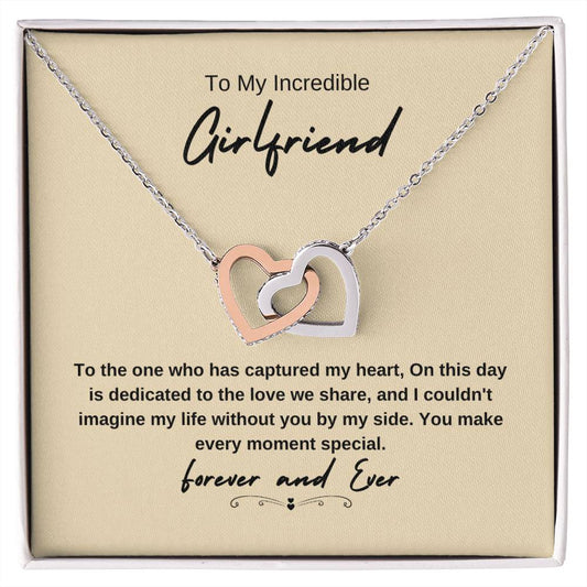 To My Incredible Girlfriend | Forever & Ever | Interlocking Hearts Necklace