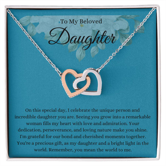 To My Beloved Daughter | On This Special Day | Interlocking Hearts Necklace