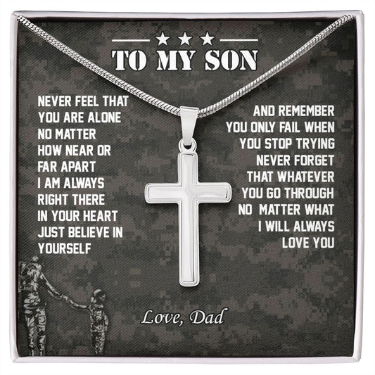 To My Son | I Will Always Love You | Stainless Steel Cross Necklace