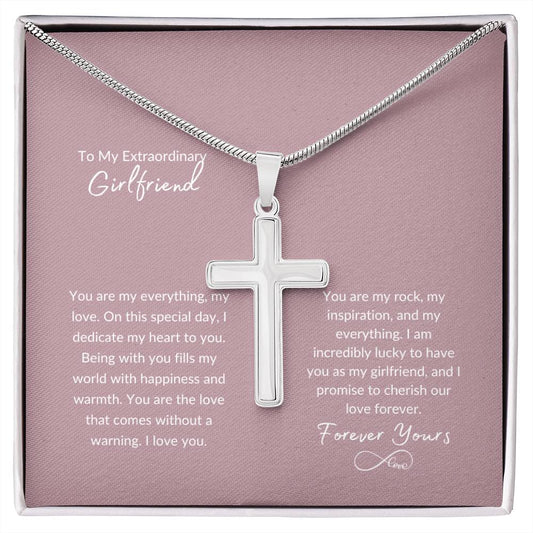 To My Extraordinary Girlfriend | Forever Yours | Stainless Cross Necklace